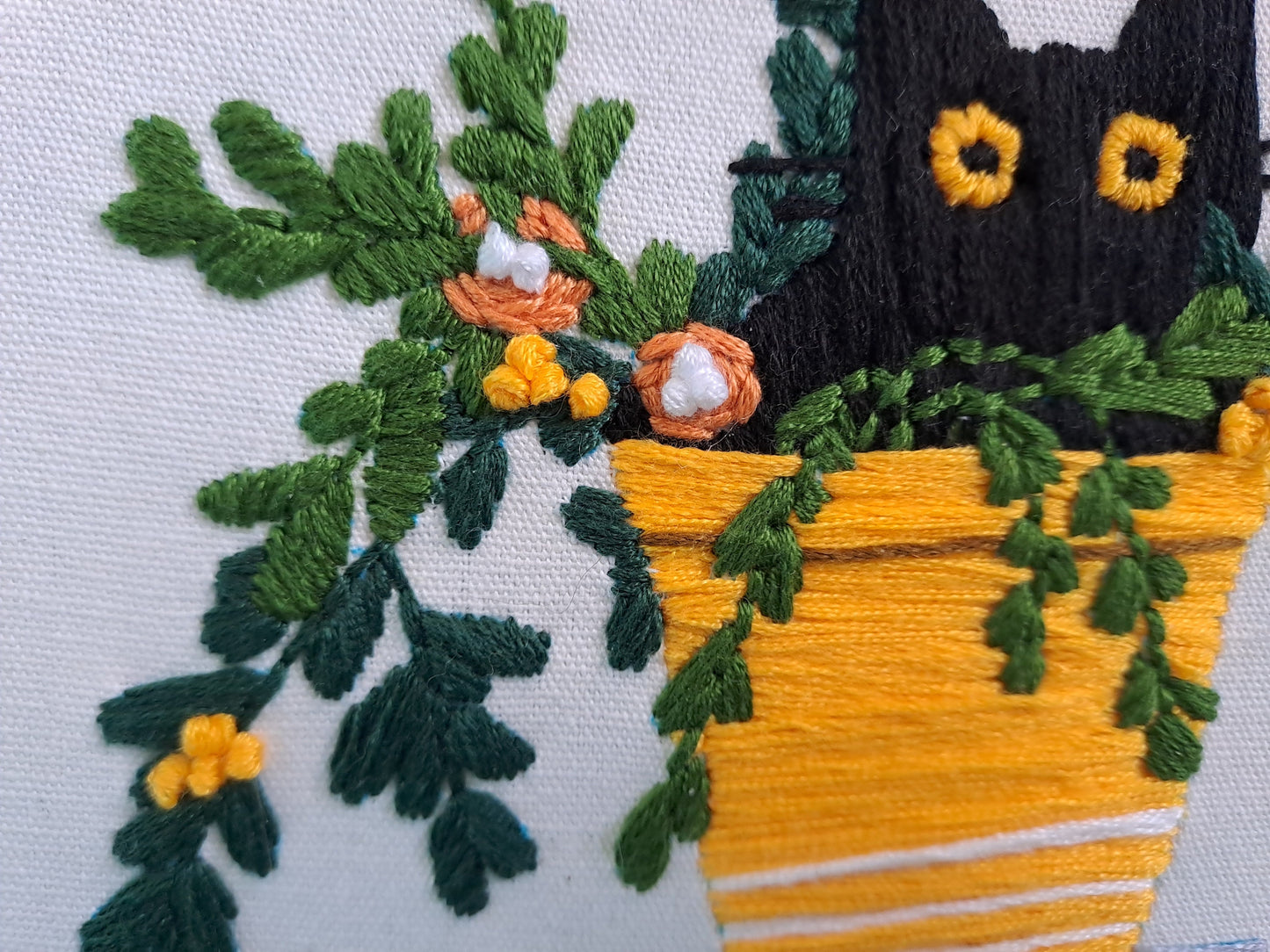 The Potted Purrfection (embroidery)