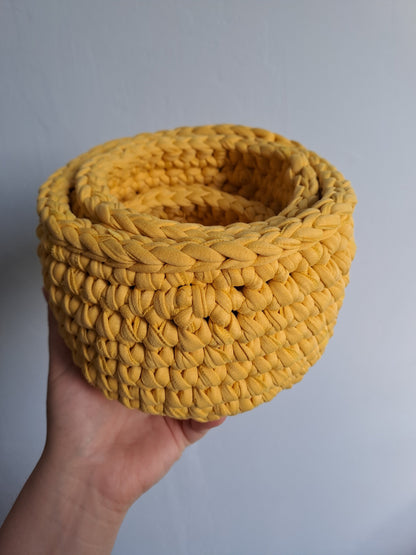 Handmade Crochet Baskets (Set of 3)