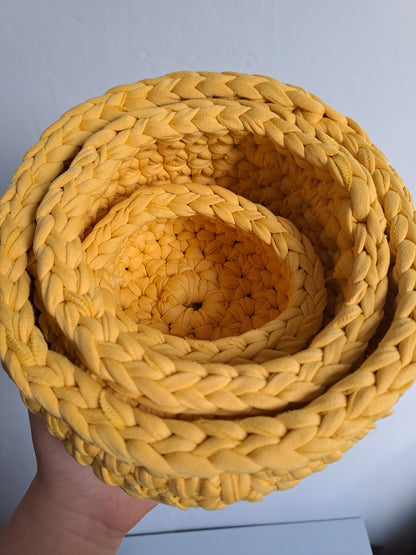 Handmade Crochet Baskets (Set of 3)