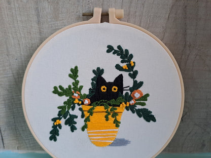 The Potted Purrfection (embroidery)