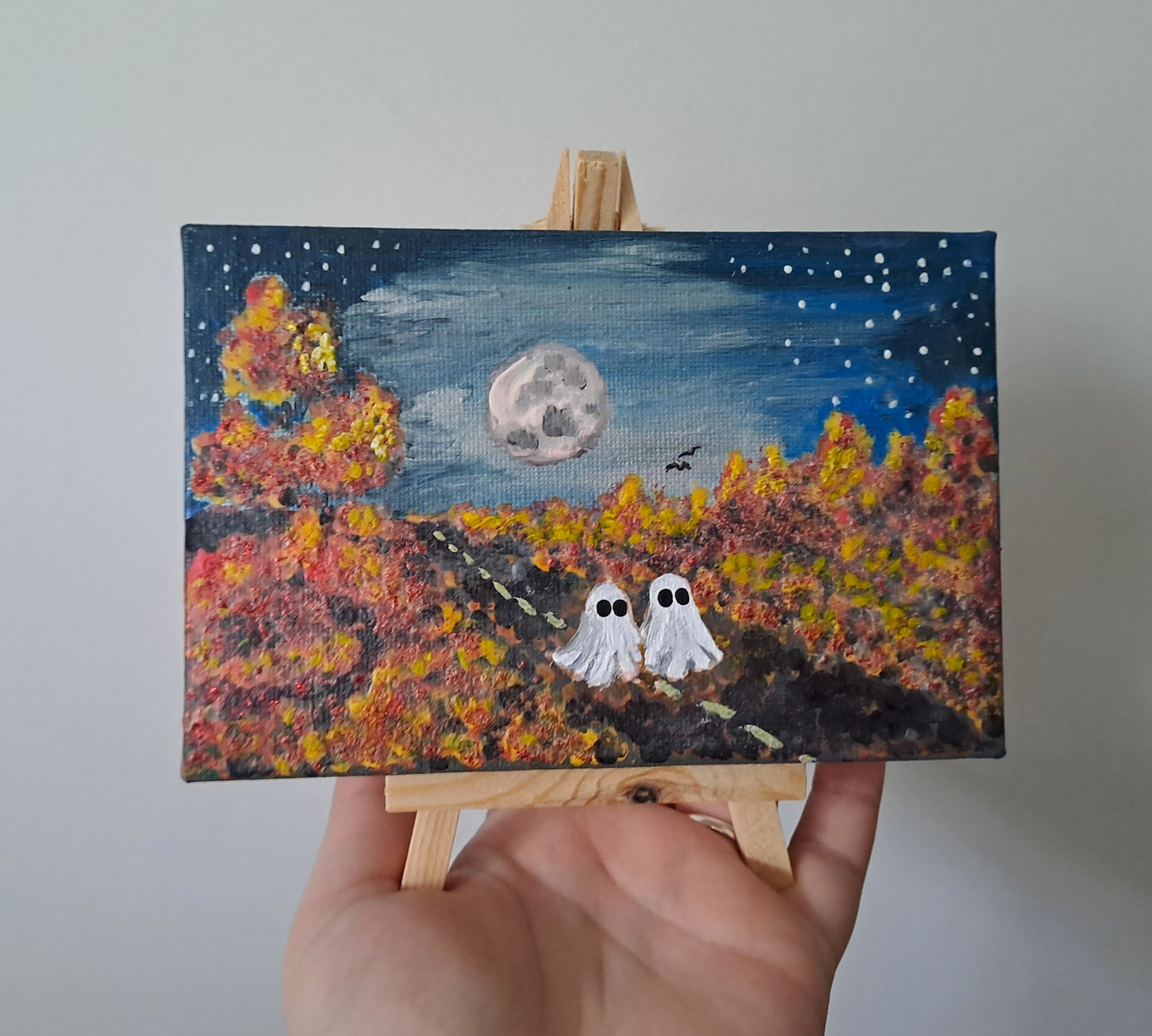 Moonlit Stroll - Mini Ghost Painting