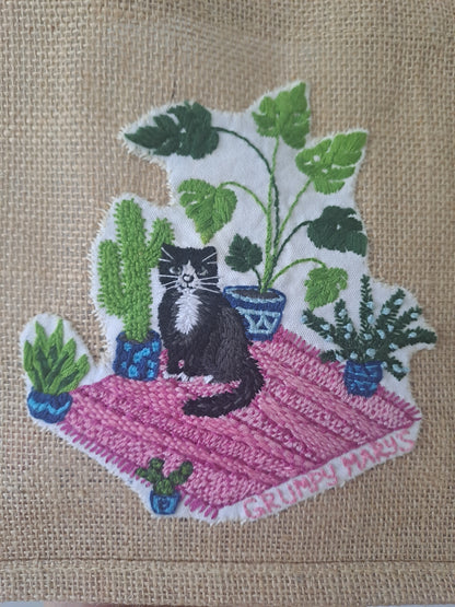 The Plant Guardian - handsewn jute bag (small)