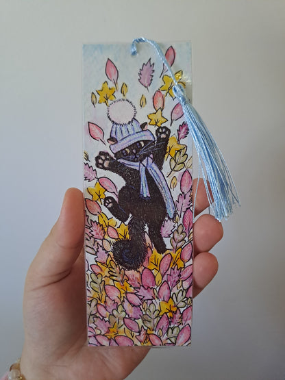 Autumn Vibes - handpainted bookmark
