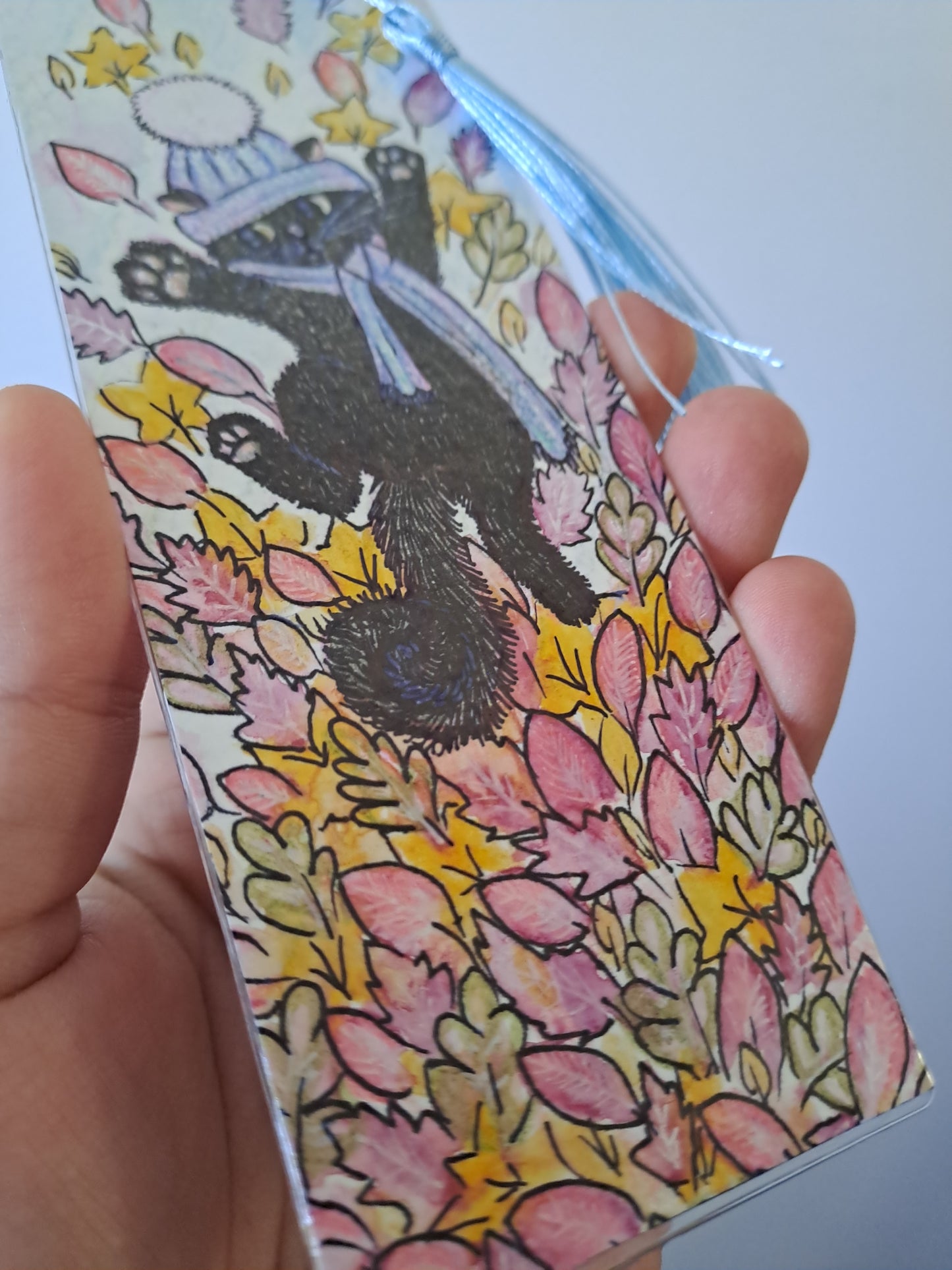 Autumn Vibes - handpainted bookmark