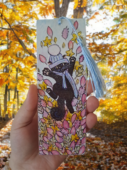 Autumn Vibes - handpainted bookmark