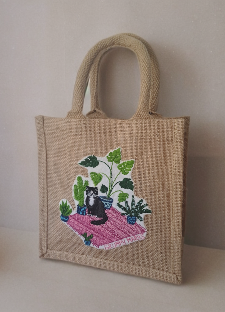 The Plant Guardian - handsewn jute bag (small)